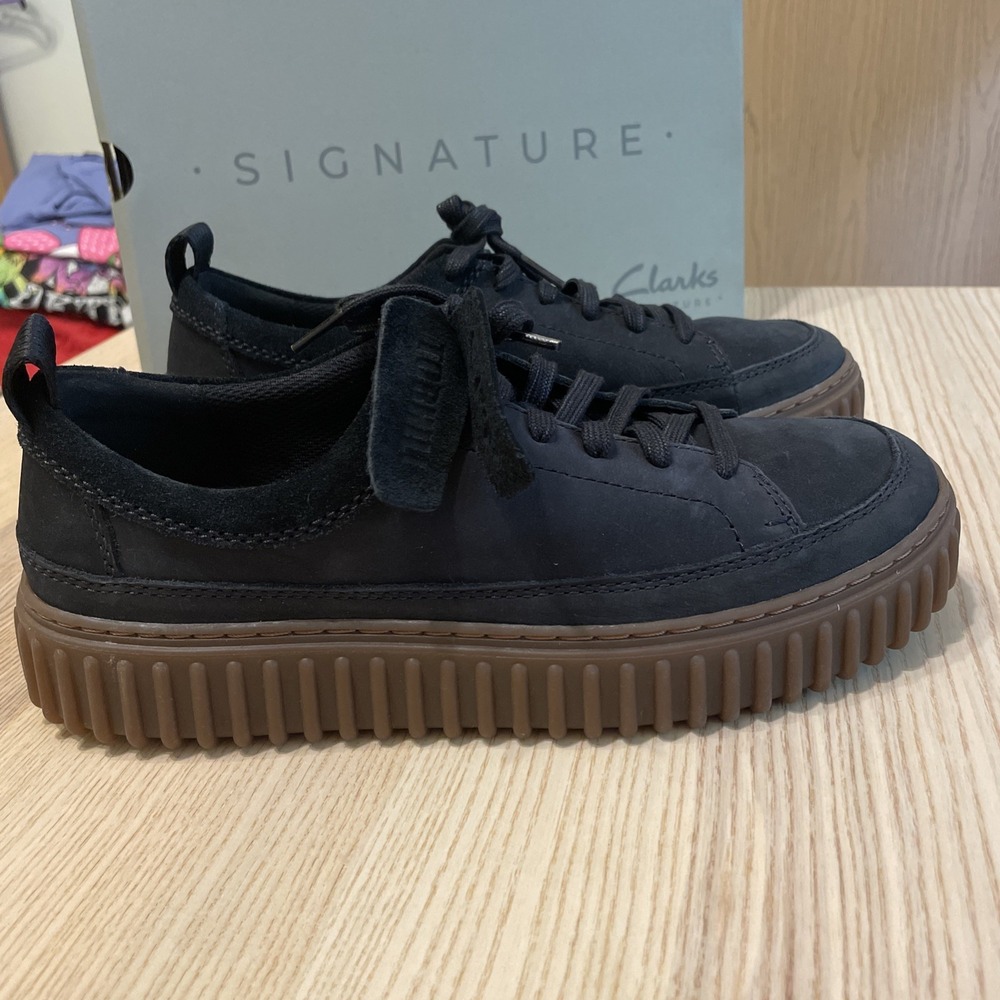 Clarks Torhill Lace Sneakers Mens Black Nubuck Lifestyle Size 9 Shoes